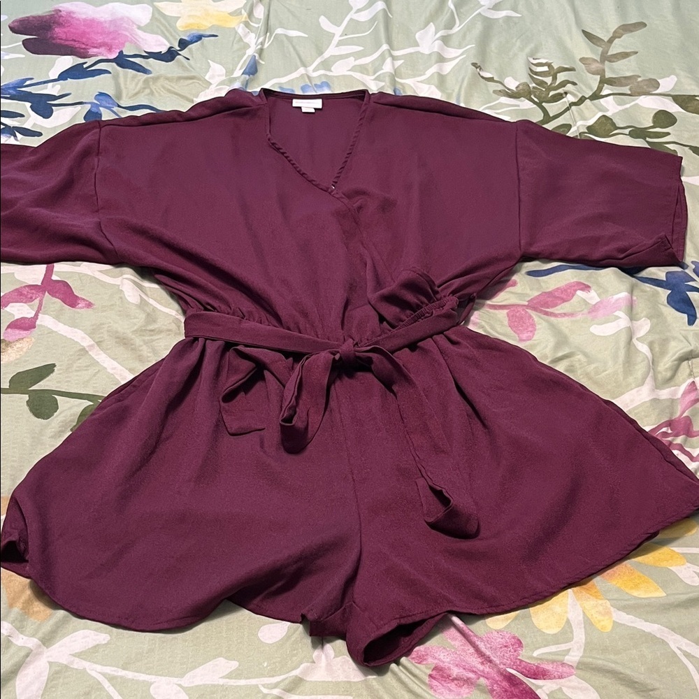Burgundy Wrap Romper